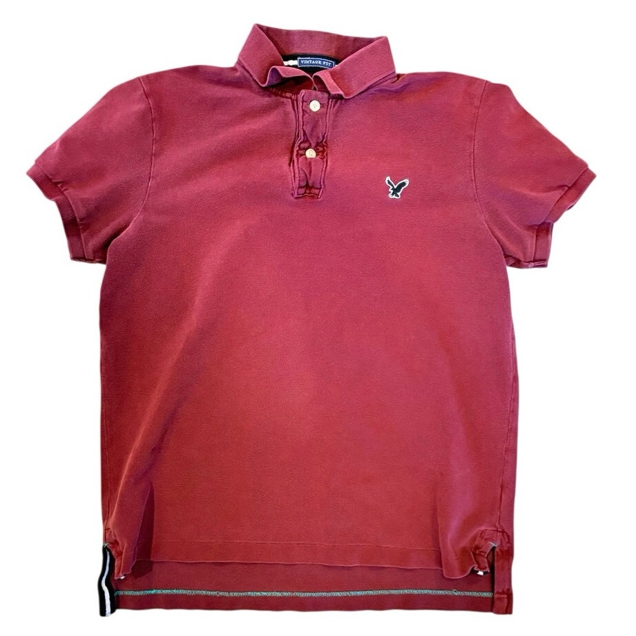 Mens American Eagle Outfitters Polo Shirt Red Vintage Fit Size Large